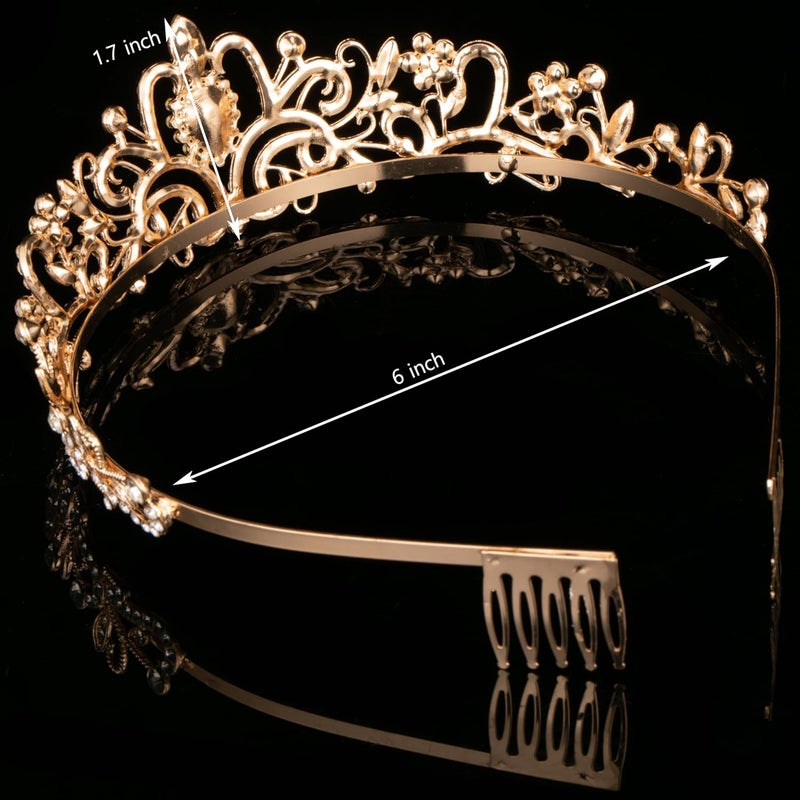 AXX Princess Crown for Women, Crystal Queen Tiaras for Girls Bridal Hair Accessories Gifts for Birthday Wedding Prom, Bridal Party, Pageant, Halloween Christmas Costume - Image 2